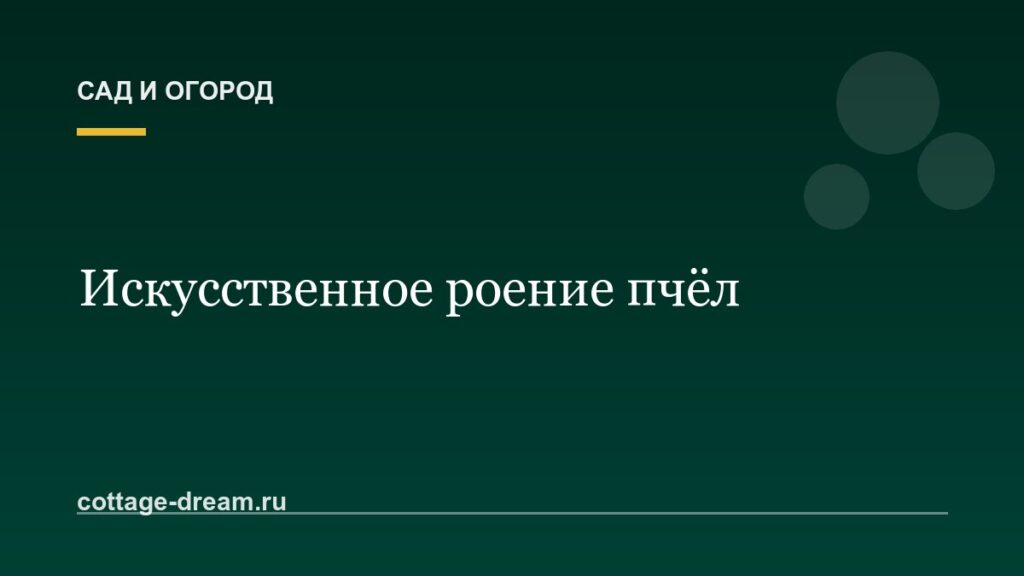 Искусственное роение пчёл
