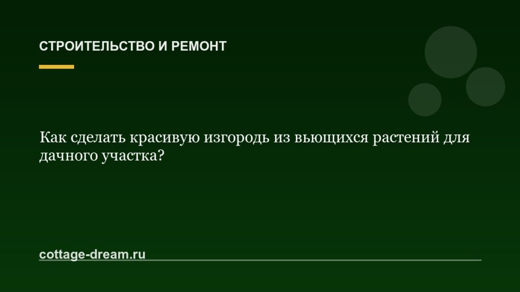Как сделать красивую изгородь из вьющихся растений для дачного участка?