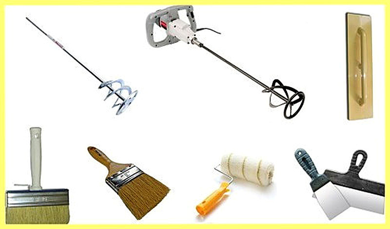 инструменты для побелки потолка