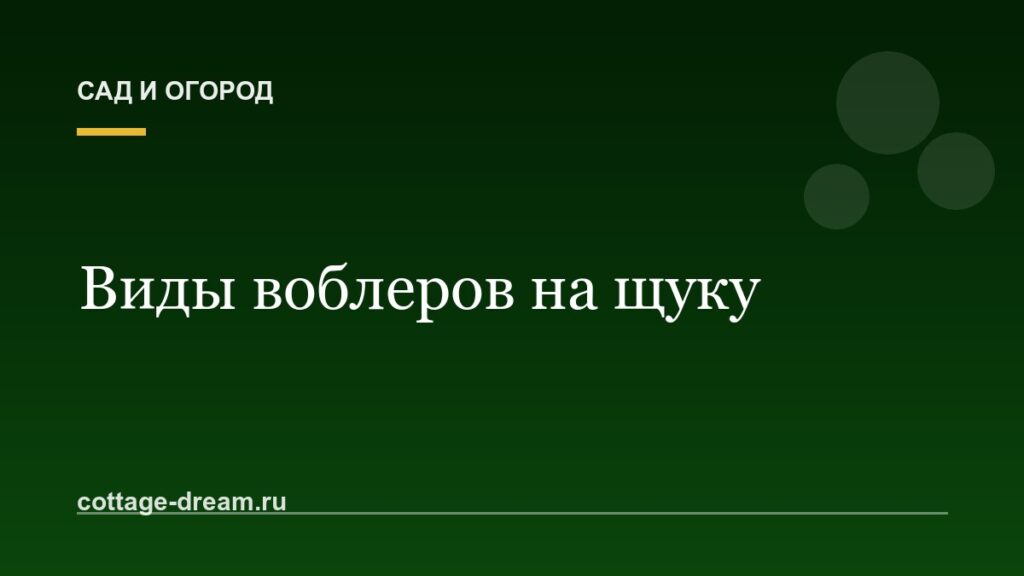 Виды воблеров на щуку