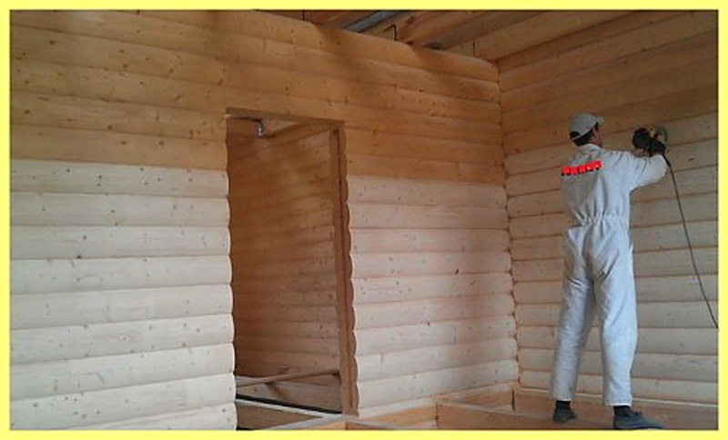 Обработка сруба из оцилиндрованного бревна изнутри