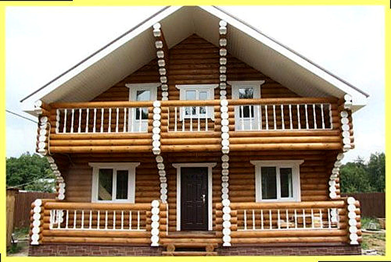 Обработка стен дома из оцилиндрованного бревна