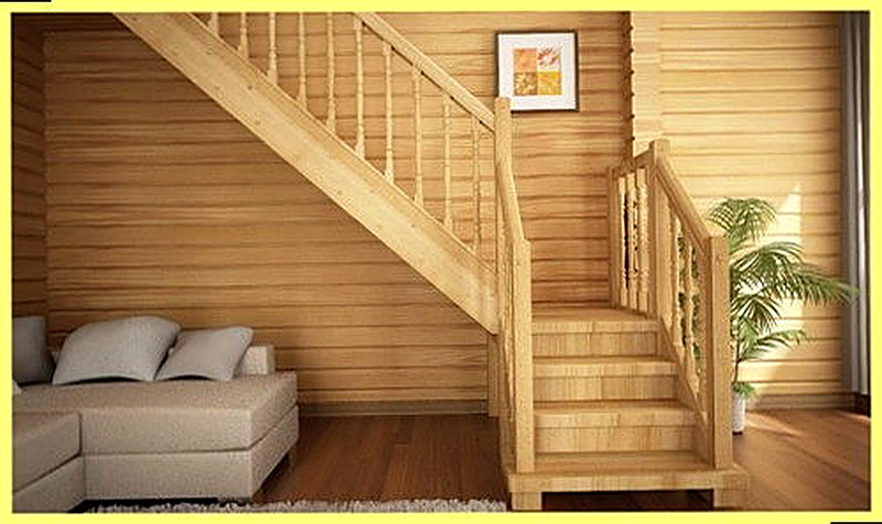 Поворотные деревянные лестницы для дачи