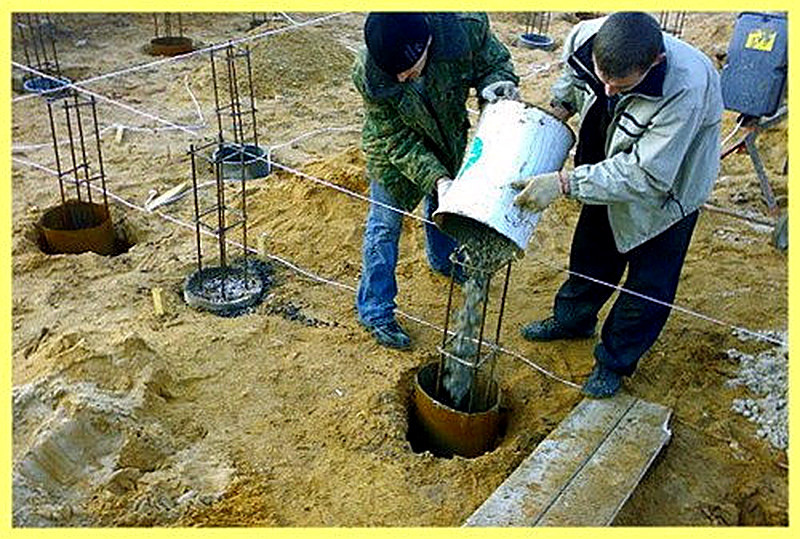 Технология монтажа столбчатого фундамента своими руками