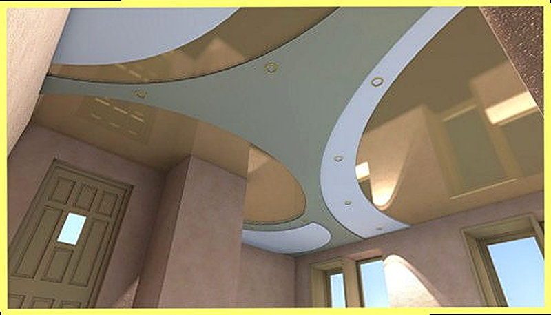 Глянцевый натяжной потолок