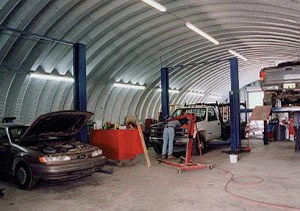 Бескаркасный ангар для техники или мастерской