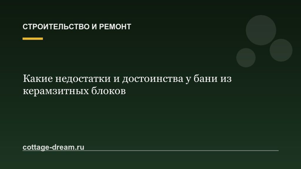 Какие недостатки и достоинства у бани из керамзитных блоков