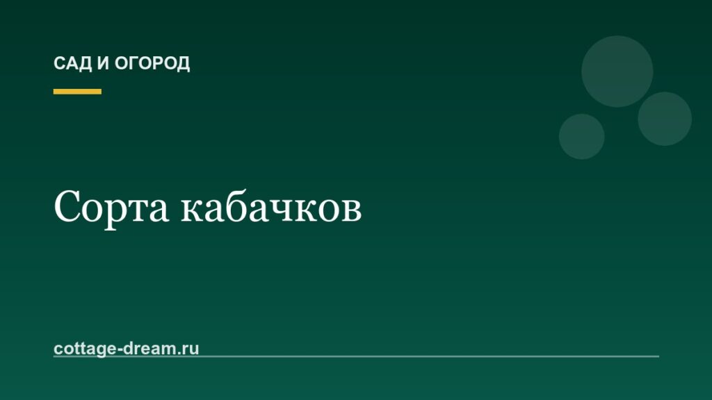 Сорта кабачков: описание