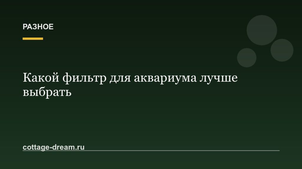 Какой фильтр для аквариума лучше выбрать
