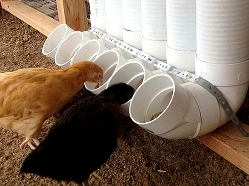 Кормушка для кур из полипропиленовой трубы