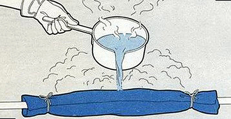 Отогреваем замёрзший водопровод из полипропилена с помощью горячей воды