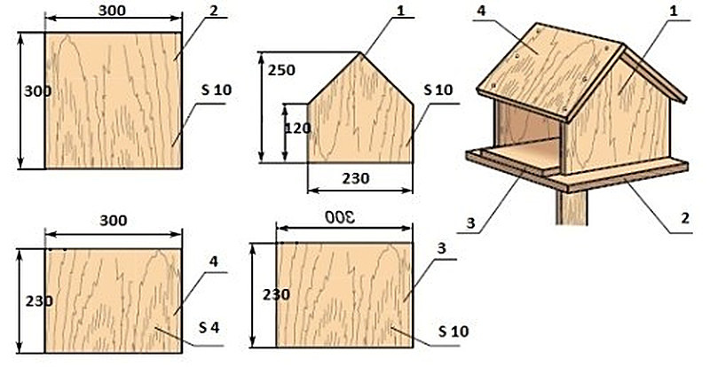 Как сделать кормушку для птиц из дерева своими руками