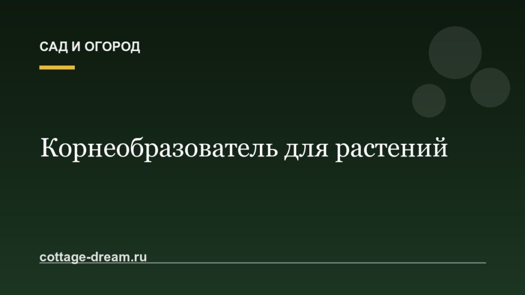 Корнеобразователь для растений