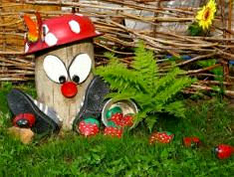 Дачные поделки своими руками для украшения сада фото