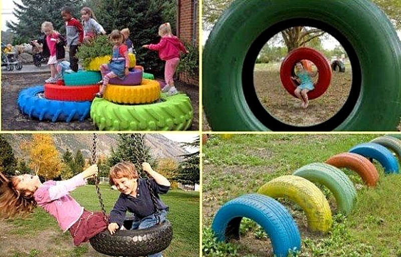 Поделки для дачи из старых покрышек