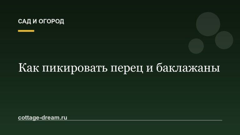 Как пикировать перец и баклажаны