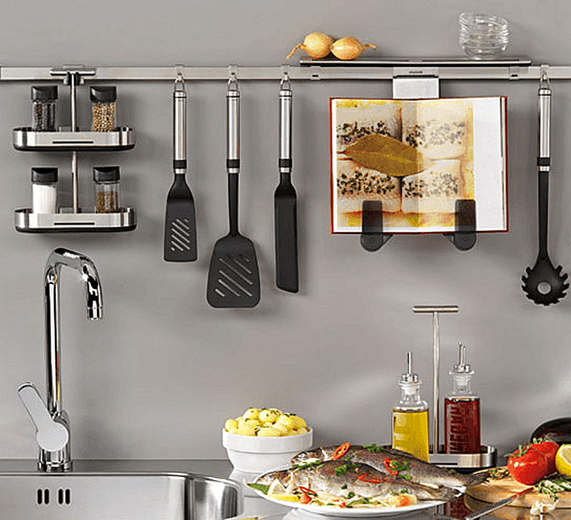 Горизонтальные рейлинги для кухни