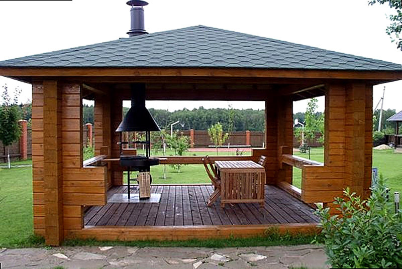 Квадратная беседка для участка