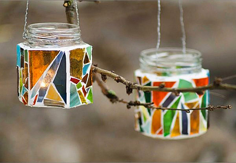 Поделки для дачи из стекла
