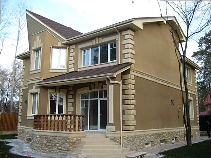 Отделка фасада декоративной штукатуркой