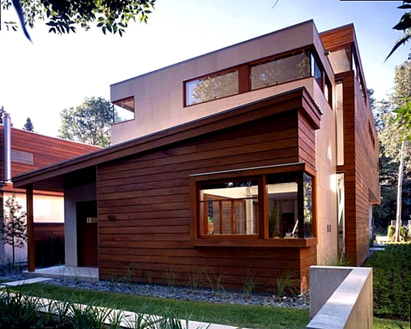 Отделка фасада деревом