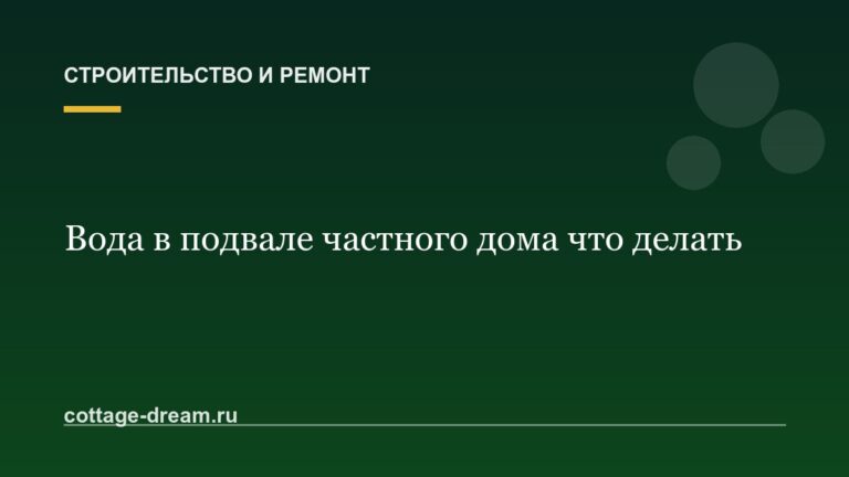 Вода в подвале частного дома что делать