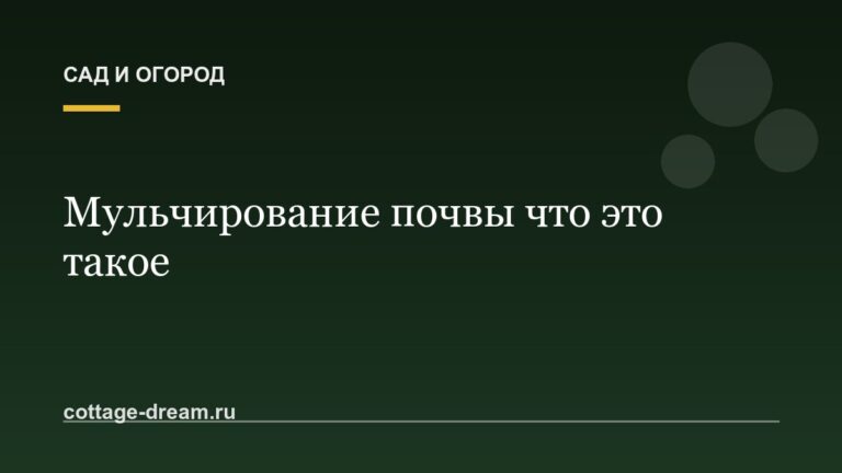 Мульчирование почвы что это такое