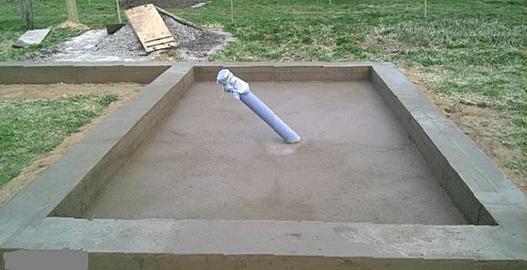 Фундамент под баню со сливом