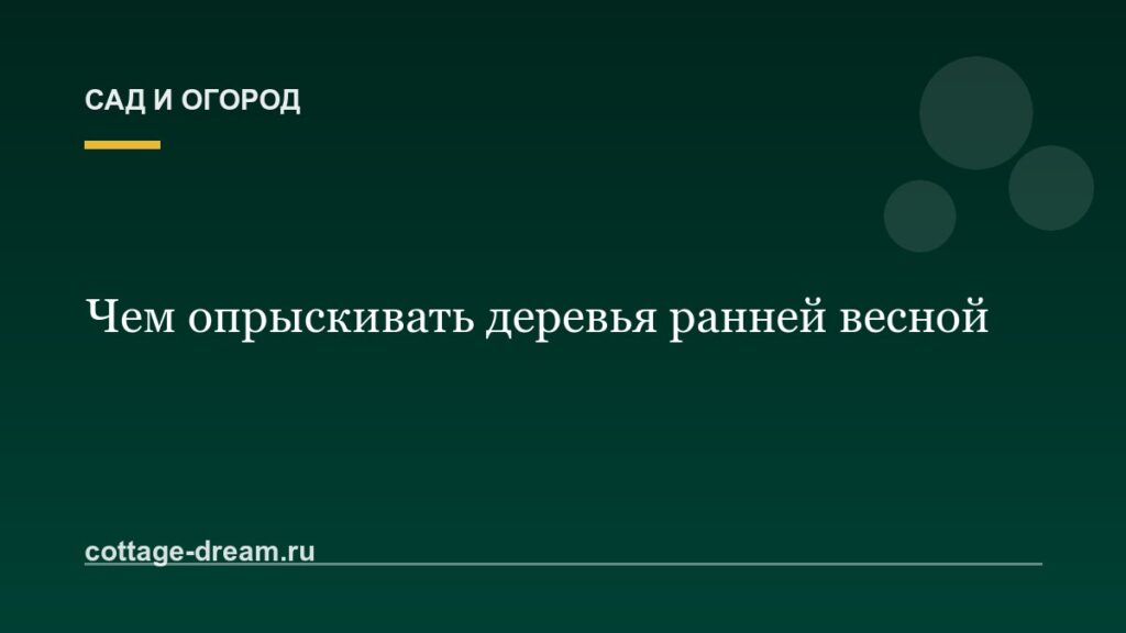 Чем опрыскивать деревья ранней весной