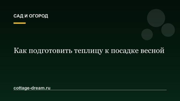 Как подготовить теплицу к посадке весной