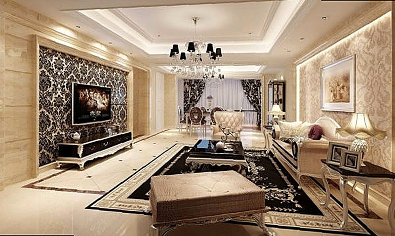 Комбинирование обоев в гостиной фото идеи