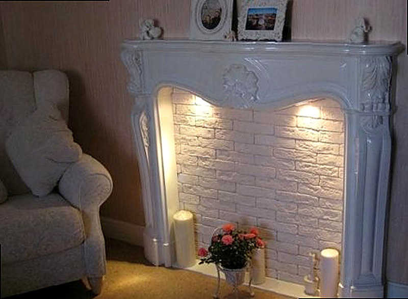 Отделка камина из гипсокартона полиуретановой лепниной фото