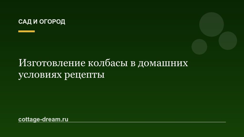 Изготовление колбасы в домашних условиях рецепты