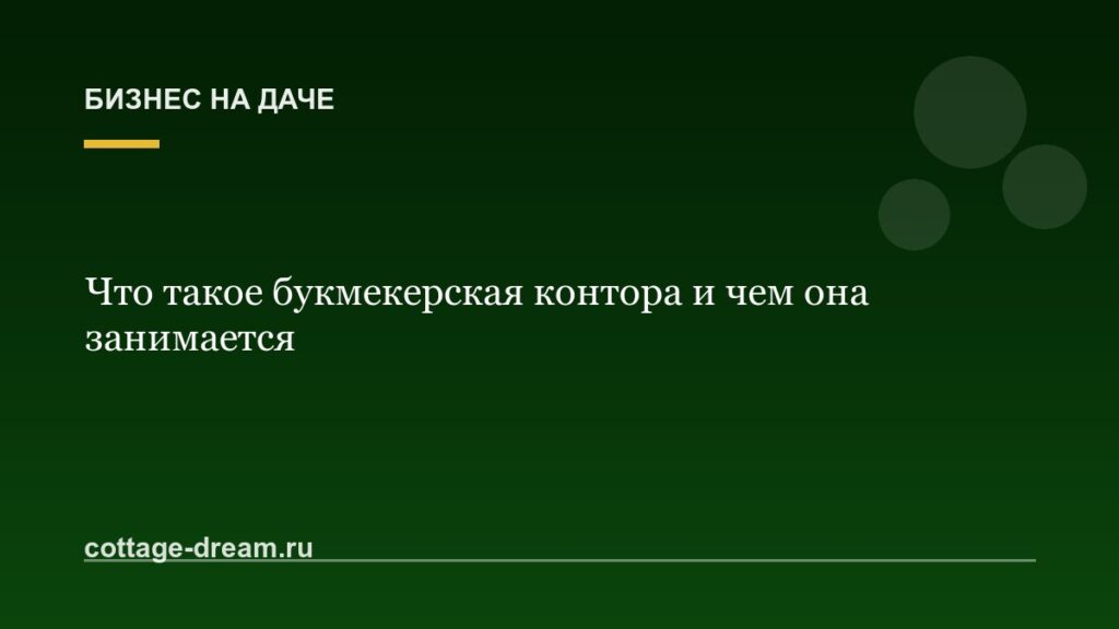 Что такое букмекерская контора и чем она занимается