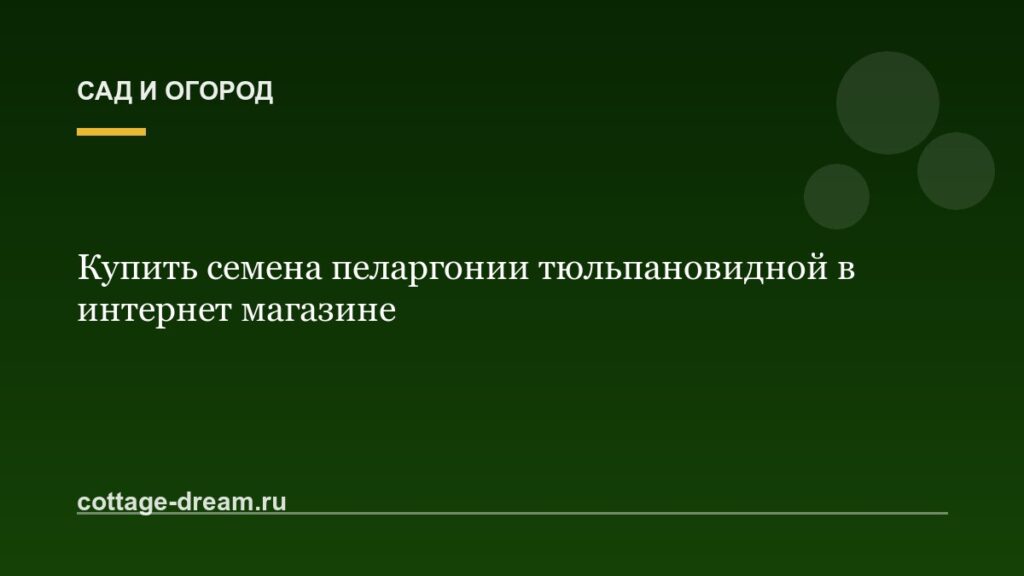 Купить семена пеларгонии тюльпановидной в интернет магазине