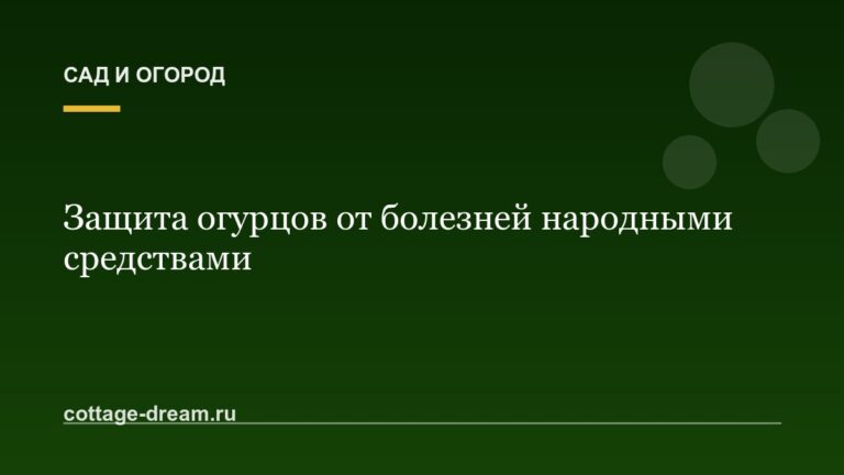Защита огурцов от болезней народными средствами