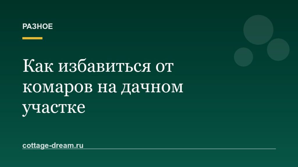 Как избавиться от комаров на дачном участке