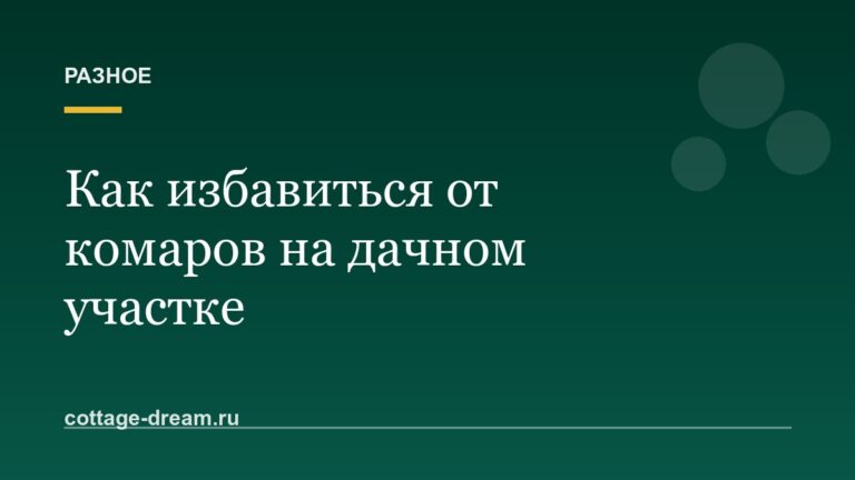 Как избавиться от комаров на дачном участке