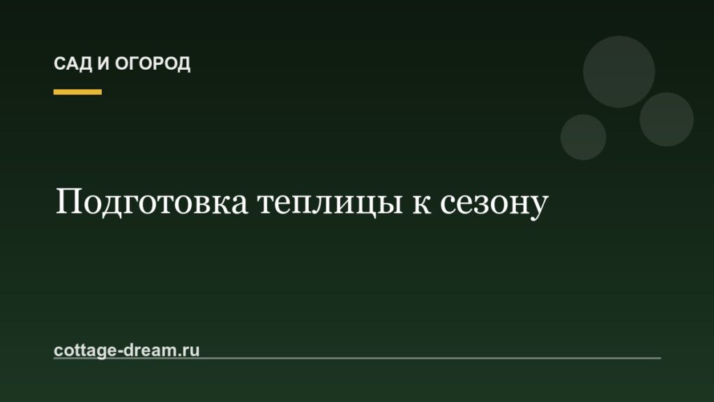 Как подготовить теплицу к новому сезону: обеззараживание и ремонт