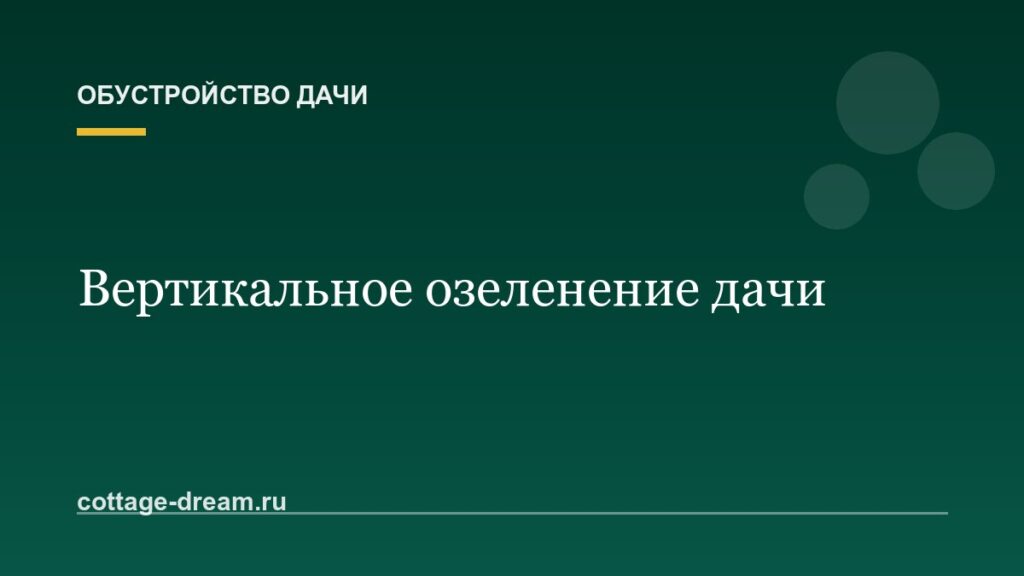 Вертикальное озеленение на даче: опоры, растения, уход