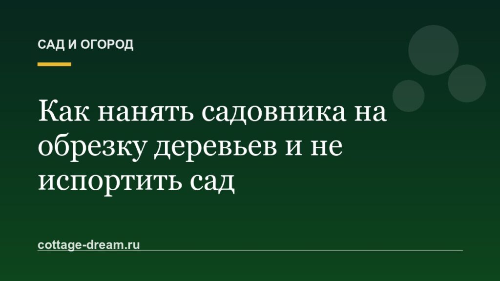 Как нанять садовника на обрезку деревьев и не испортить сад